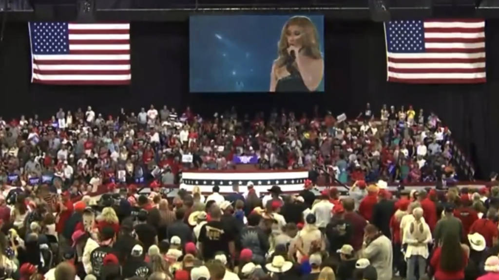 Celine Dion My Heart Will Go On Trump rally